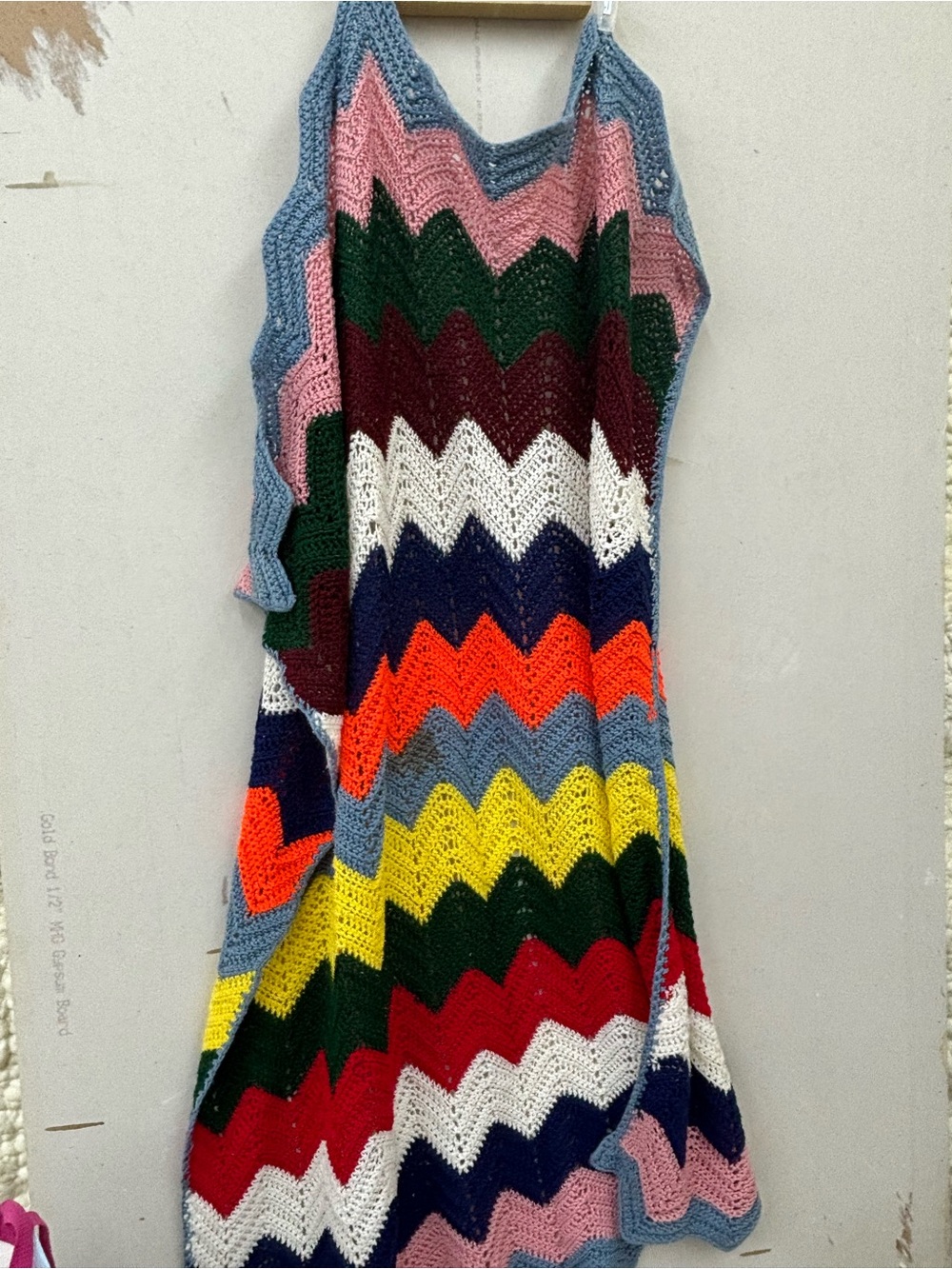 Vtg granny colorful handmade crochet afghan 64”X64”